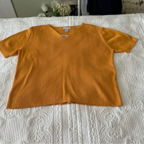 AVENUE, KNITTED ORANGE/ YELLOW SWEATER, SIZE 22/24 - Picture 8 of 9